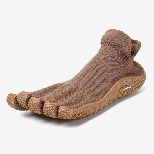Calzado barefoot de cinco dedos GallonShark Minimal Socknit Bronze Brown, zapatillas minimalistas tipo calcetín unisex.