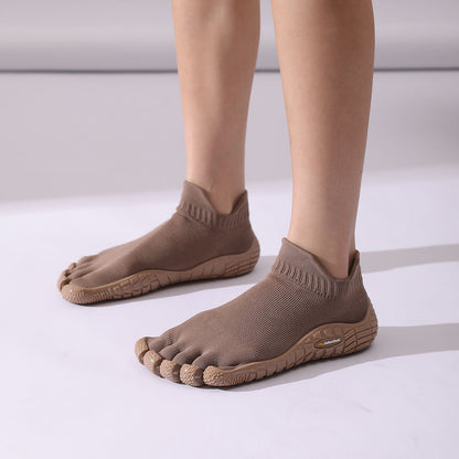 Calzado barefoot de cinco dedos GallonShark Minimal Socknit Bronze Brown, zapatillas minimalistas tipo calcetín unisex.