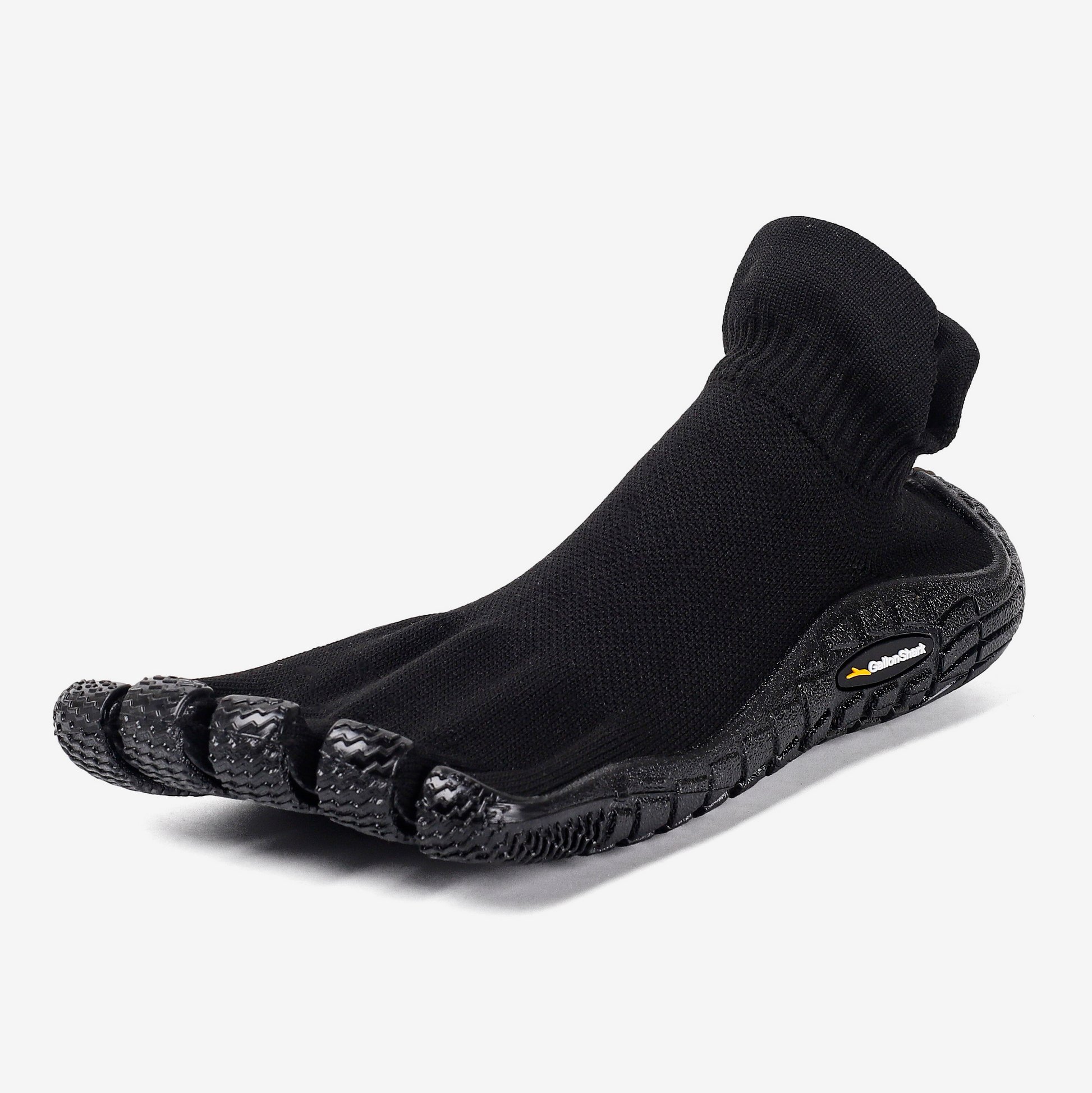 Calzado barefoot de dedos separados Minimal Socknit Obsidian Black de GallonShark