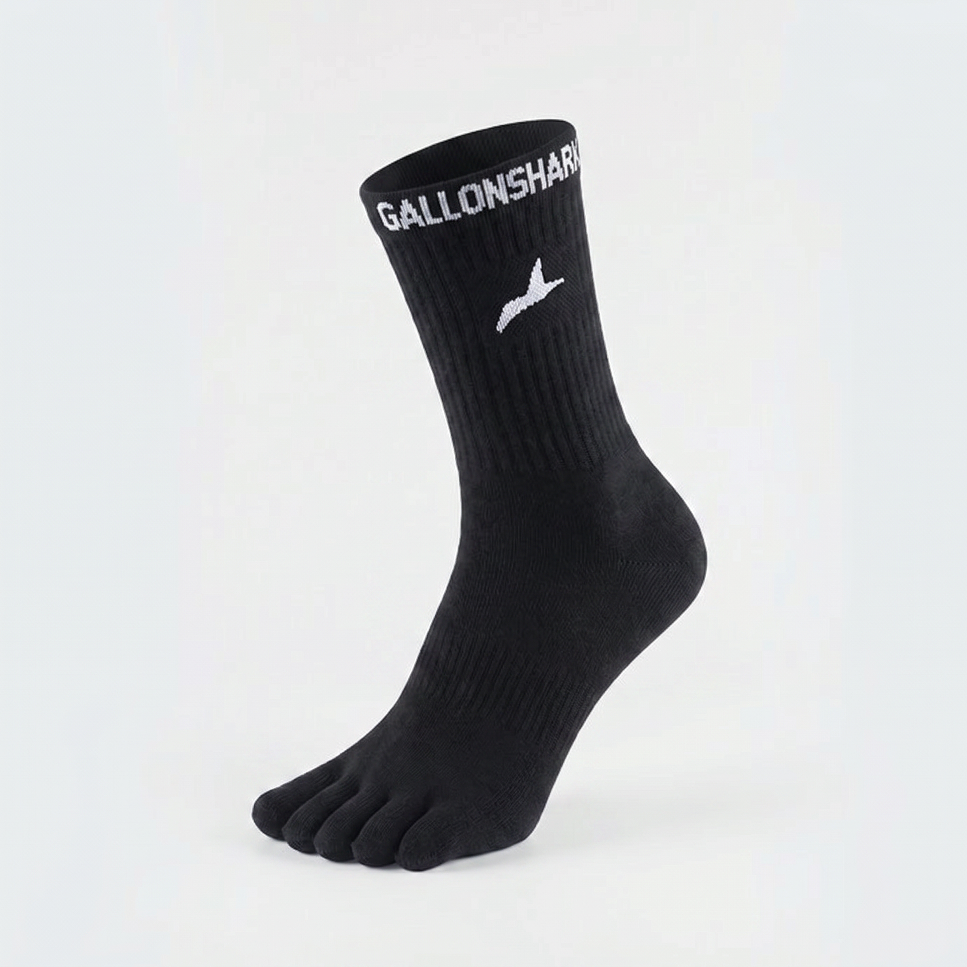 Calcetines Five-Toe negros ultraligeros con ranuras para cada dedo, transpirables y cómodos para uso diario